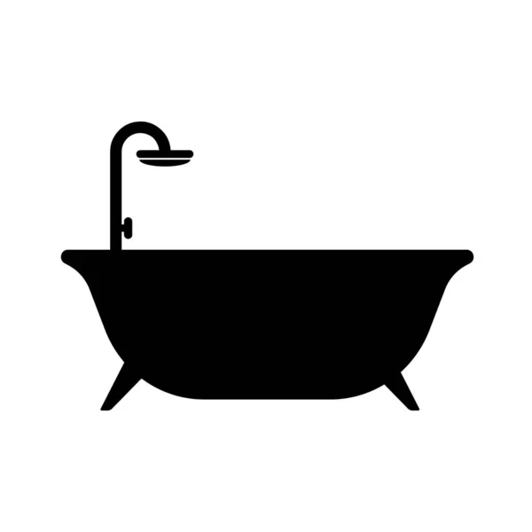 Bath Icon White Background — 스톡 벡터