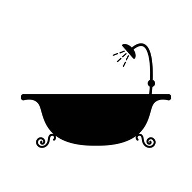 Beyaz arkaplanda banyo simgesi