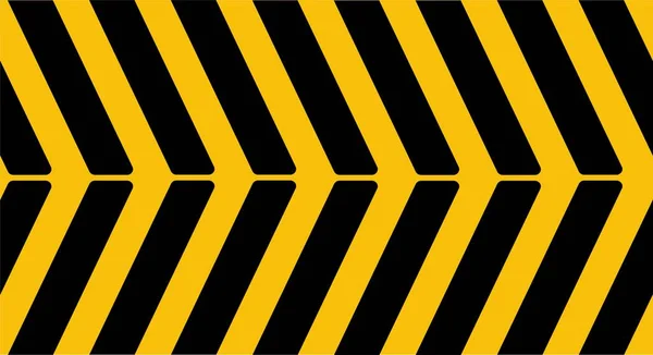 黄色の背景に黒い縞模様の警告サイン — ストックベクタ