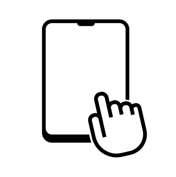 Hand Hält Tablet Symbol — Stockvektor