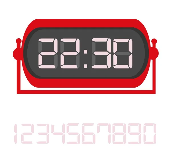 カラーデジタルディスプレイ付き現代時計 — ストックベクタ