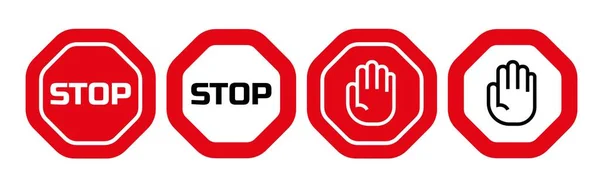 Stoppschild Auf Weißem Hintergrund Vektorsymbol — Stockvektor