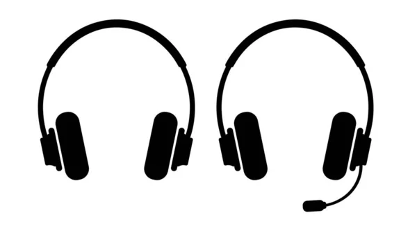Εικονίδιο Ακουστικών Λευκό Φόντο — Διανυσματικό Αρχείο