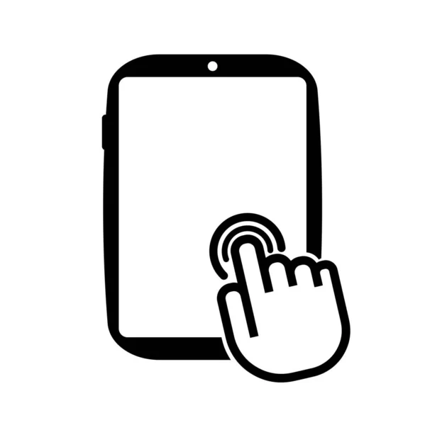 Hand Hält Tablet Symbol — Stockvektor
