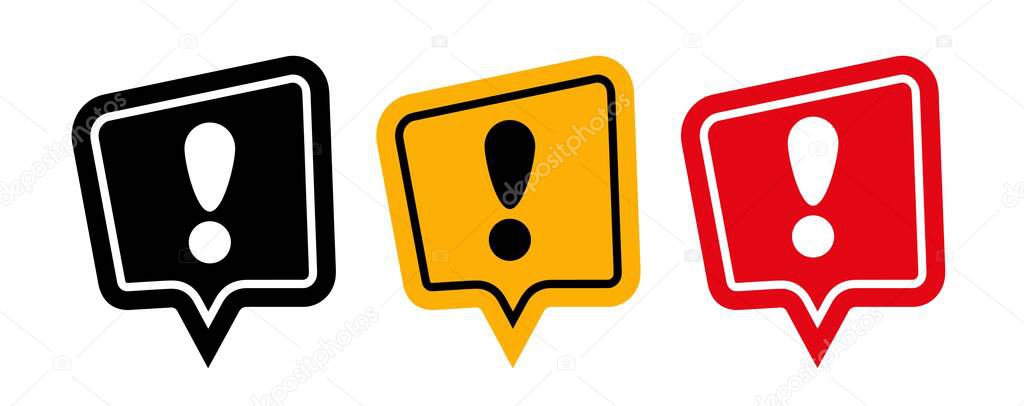 attention sign on white background. Vector icon.