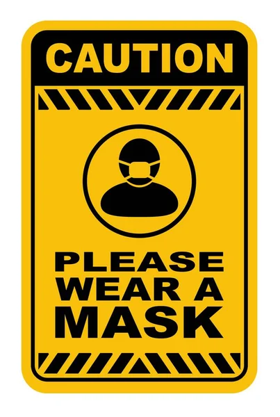 Please Wear Mask Sign Vector — Stock Vector