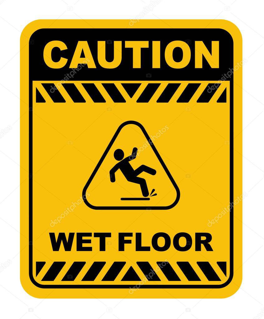 wet floor sign on white background