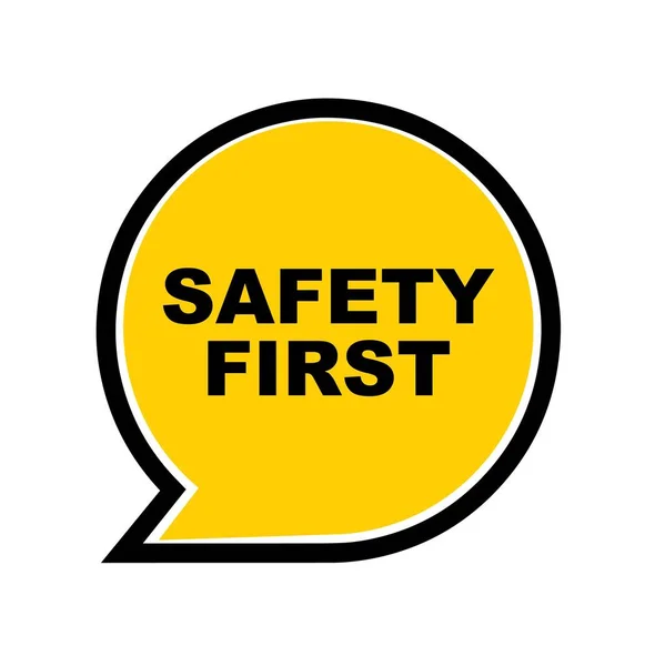 Yellow Safety First Sign Vector Icon — Stock Vector