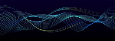 Boşluktaki çizgilerle oluşturulan şekiller. Yaratıcı neon renkler. Modern soyut arkaplan.