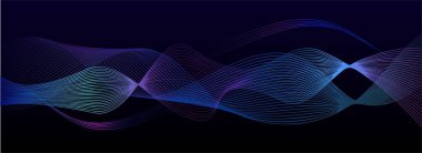 Boşluktaki çizgilerle oluşturulan şekiller. Yaratıcı neon renkler. Modern soyut arkaplan.