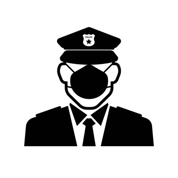 Dragen Masker Politie Pictogram Witte Achtergrond — Stockvector