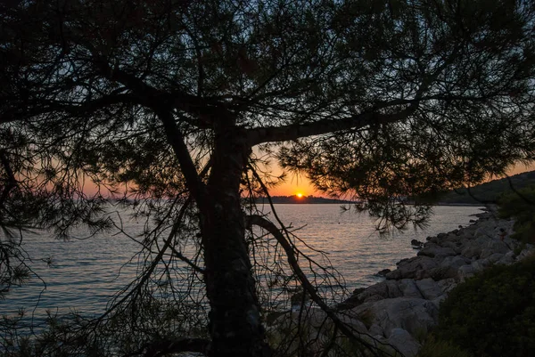 Sonnenuntergang über den Kornaten, Kroatien, Dalmatien — Stockfoto