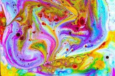 Fotoğraf: Mürekkep, süt ve yağdan soyut arkaplan