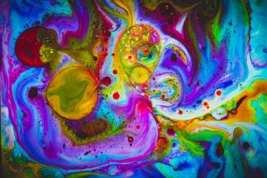 Fotoğraf: Mürekkep, süt ve yağdan soyut arkaplan