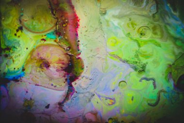 Fotoğraf: Mürekkep, süt ve yağdan soyut arkaplan