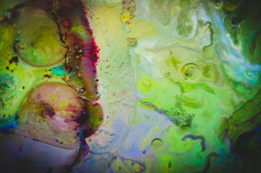 Fotoğraf: Mürekkep, süt ve yağdan soyut arkaplan