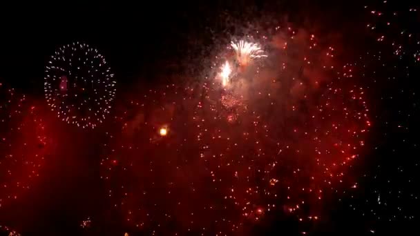Cuenta atrás de fuegos artificiales de año nuevo — Vídeos de Stock