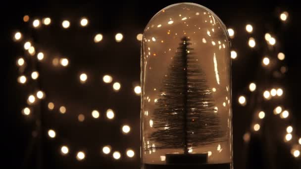 Weihnachtsbaumlichter drehen Stern 4k — Stockvideo