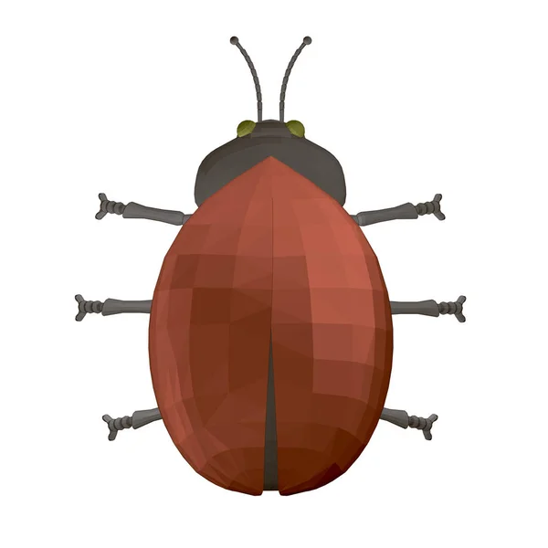 Vector afbeelding van een lieveheersbeestje 3d — Stockvector