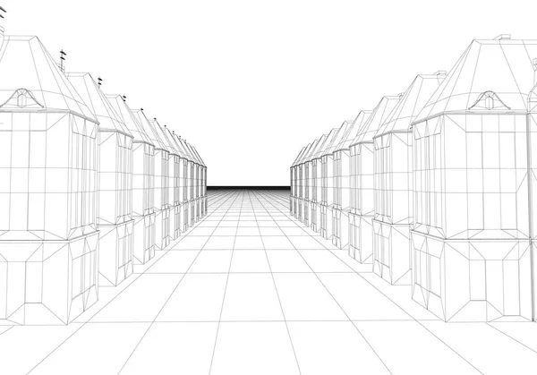 Huizen op een rij — Stockvector