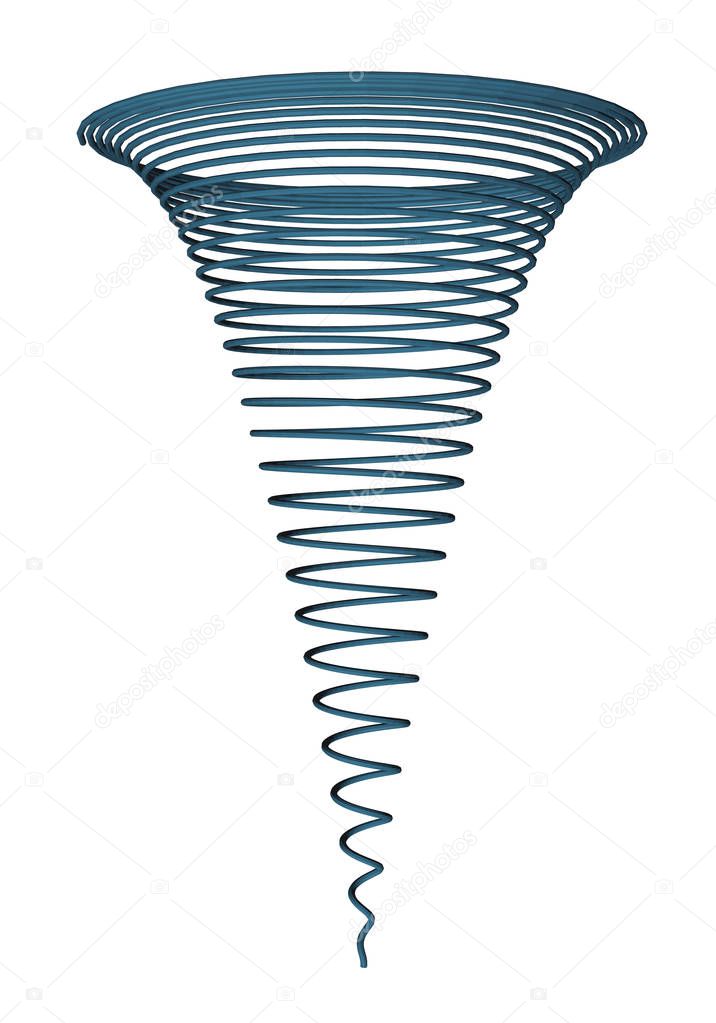Vector illustration with a spiral 3d. Background with a spiral going up.