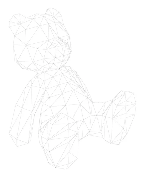 Plush bear polygonal — Stock Vector