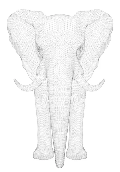 Polygonaler 3D-Elefant — Stockvektor