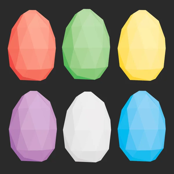 Σετ με πολύχρωμα πολυγωνικό αυγά — Διανυσματικό Αρχείο