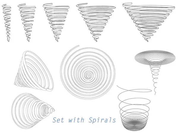 Set con spirali — Vettoriale Stock