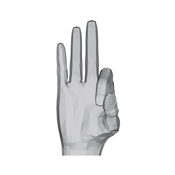 Polygonale Hand — Stockvektor