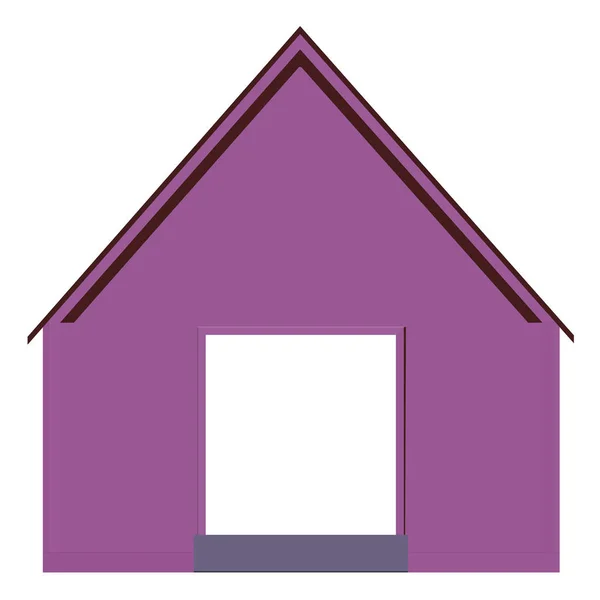 Ett rustikt litet hus. En enkel husbyggnad. Framifrån. 3d. Vektorillustration — Stock vektor