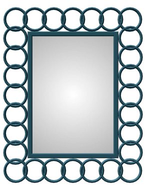 Kenarlarında daireler olan dekoratif çerçeve. Vektör illüstrasyonu