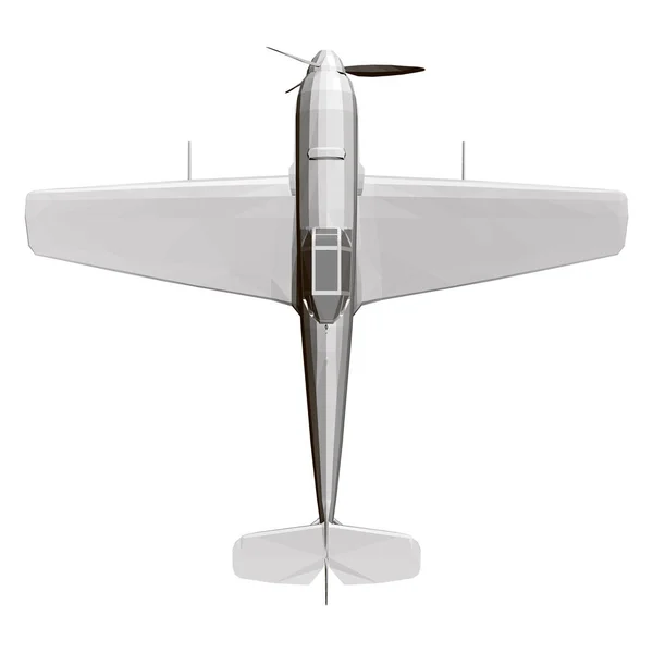 Velho avião militar alemão. Avião poligonal isolado sobre fundo branco. 3D. Ilustração vetorial — Vetor de Stock