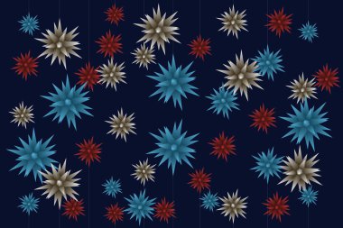 Çok renkli geometrik şekilli bir arka plan. Vektör illüstrasyonu