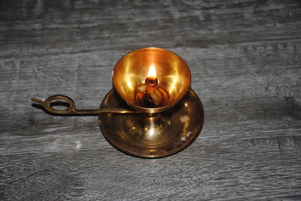 Illuminated Oil Lamp Worship — 스톡 사진