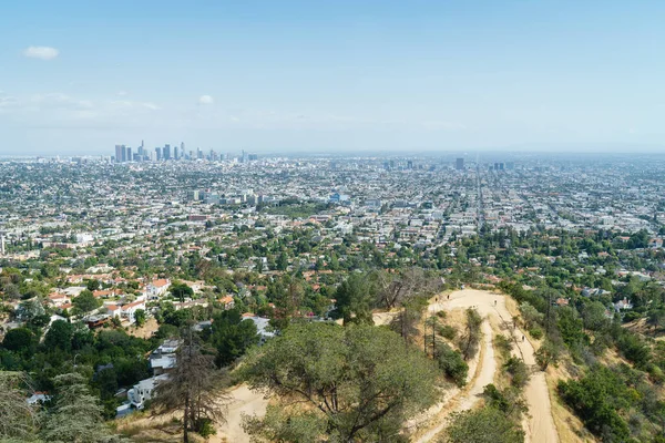 Los Angeles Panorama, California, USA - Cityscape and Griffith Observatory — Stock Photo, Image