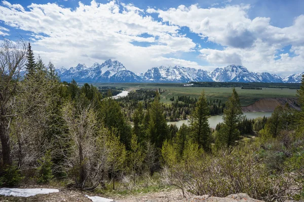 Vue panoramique de la chaîne du Grand Teton dans le parc national du Grand Teton — Photo