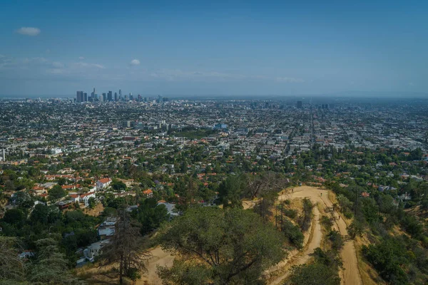 Los Angeles Panorama, California, Usa - Cityscape and Griffith Observatory — стокове фото