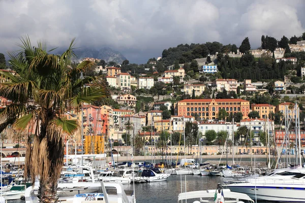 Panoráma města Menton a harbour — Stock fotografie