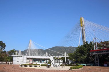 Lantau bağlantı Bahçe Ting Kau Köprüsü Manzaralı 