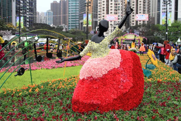 Decoración floral en el espectáculo anual de flores de Hong Kong — Foto de Stock