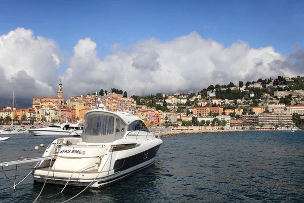 Panoráma města Menton a harbour — Stock fotografie