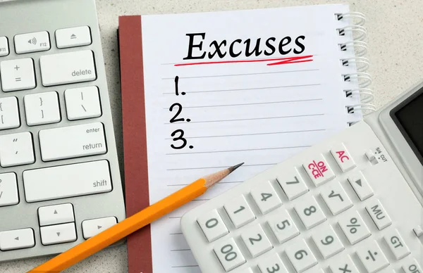 List of excuses — Stock Photo, Image