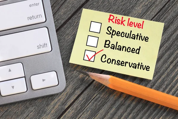 Conservative attitude towards risk concept — Stock Photo, Image