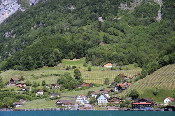 Quinten Svizzera Nov 2015 Quinten Fronte Lago Walen Novembre 2015 — Foto Stock