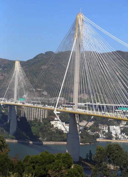 Ting Kau Bridge Nyckelinfrastruktur Ansluta Hong Kong Internationell Flygplats — Stockfoto