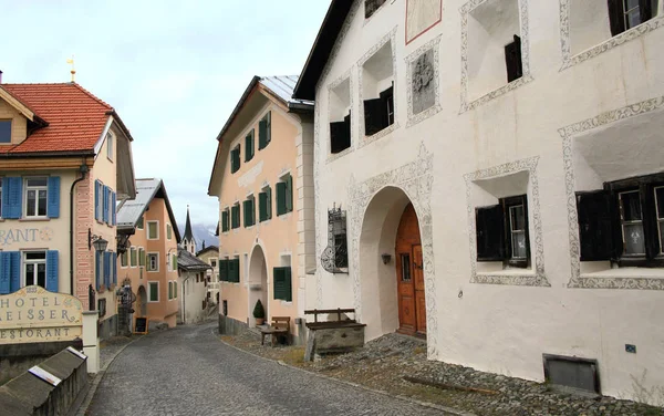 Guarda Switzerland May 2016 Traditional Swiss Village May 2016 Guarda — Stock Photo, Image