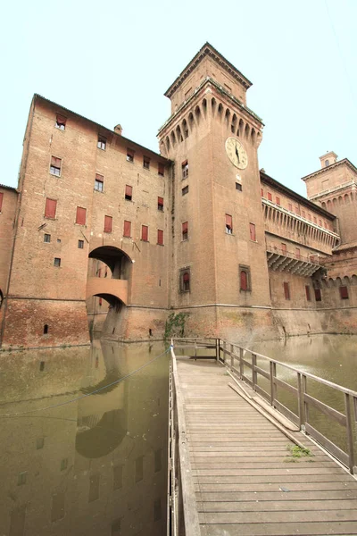 Middeleeuws Kasteel Van Ferrara Unesco Werelderfgoed Italië — Stockfoto
