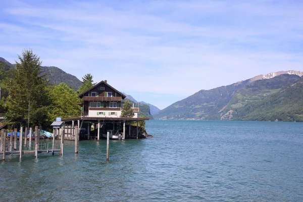 Murg Szwajcaria Listopada 2015 Roku Wieś Murg Obliczu Jezioro Walen — Zdjęcie stockowe