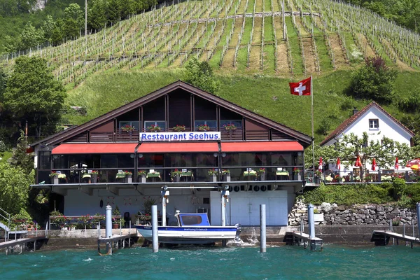 Quinten Ελβετία Νοε 2015 Quinten Που Αντιμετωπίζει Λίμνη Walen Νοε — Φωτογραφία Αρχείου